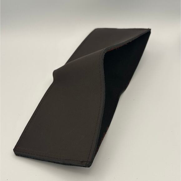 Minimalist Handmade Oaxaca Dark Chocolate Thick Leather Bifold Wallet Men - Picture 10 of 10